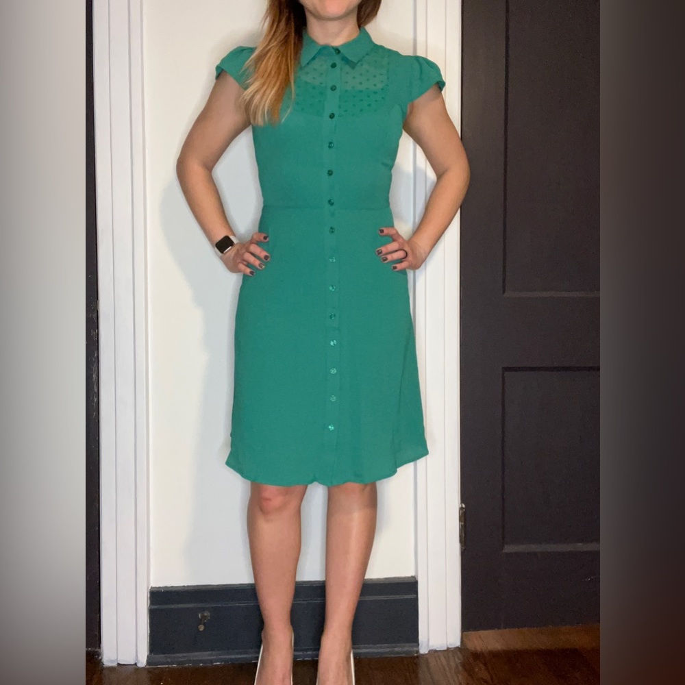 Modcloth Green cap sleeve dress